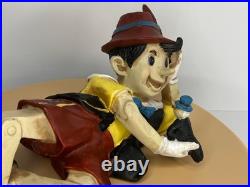 RARE Yab Co Vintage 21 Resin Store Display Reclining Pinocchio w Jiminy Cricket