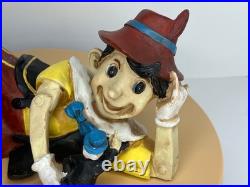 RARE Yab Co Vintage 21 Resin Store Display Reclining Pinocchio w Jiminy Cricket