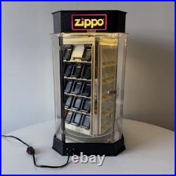 RARE Zippo Lighted Rotating Countertop Store Display Case Cabinet withKey RARE Zippo Lighted Rotating Countertop Store Display Case Cabinet withKey