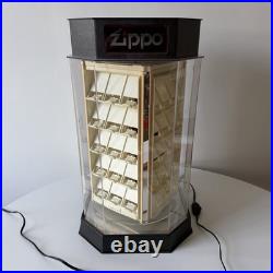 RARE Zippo Lighted Rotating Countertop Store Display Case Cabinet withKey RARE Zippo Lighted Rotating Countertop Store Display Case Cabinet withKey
