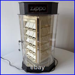 RARE Zippo Lighted Rotating Countertop Store Display Case Cabinet withKey RARE Zippo Lighted Rotating Countertop Store Display Case Cabinet withKey