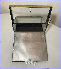 RARE antique 1914 glass brass Bayuk Bros cigar store humidor counter display box