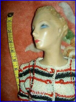 RARE huge 29 vintage Latexture advertising store display mannequin withj'td. Arms