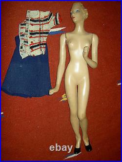 RARE huge 29 vintage Latexture advertising store display mannequin withj'td. Arms