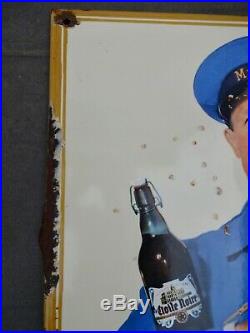 RARE plaque émaillée Bière MOTTE-CORDONNIER no coq hardi adelshoffen maxeville