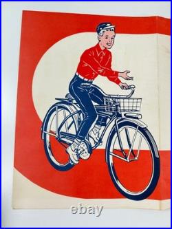 RARE vtg 1960 Schwinn American Bike Month advertising store display banner sign RARE vtg 1960 Schwinn American Bike Month advertising store display banner sign