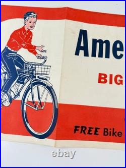 RARE vtg 1960 Schwinn American Bike Month advertising store display banner sign