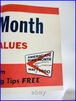 RARE vtg 1960 Schwinn American Bike Month advertising store display banner sign