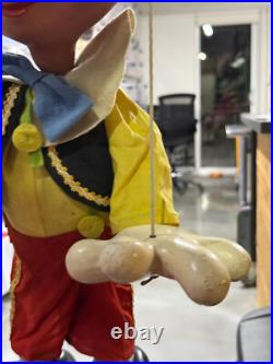 RARE vtg Pelham Marionette Puppet Walt Disney Pinocchio STORE DISPLAY toy SIGN