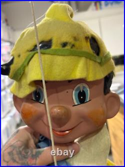RARE vtg Pelham Marionette Puppet Walt Disney Pinocchio STORE DISPLAY toy SIGN
