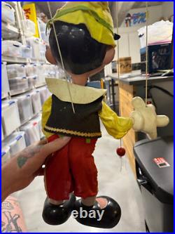 RARE vtg Pelham Marionette Puppet Walt Disney Pinocchio STORE DISPLAY toy SIGN