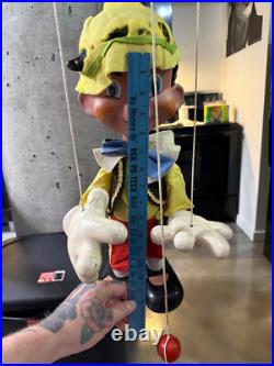 RARE vtg Pelham Marionette Puppet Walt Disney Pinocchio STORE DISPLAY toy SIGN