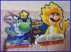 RARE x2 Super Mario Galaxy Set + 3D World Store Display Standee Nintendo Switch