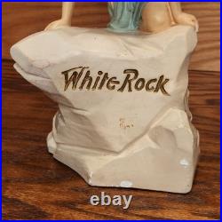READ! Rare Vintage White Rock Psyche Fairy Store Display Plaster Beverage Soda