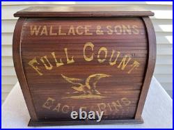 Rare 1900 Wallace & Sons Full Count Eagle Pins Store Display Rolltop -style