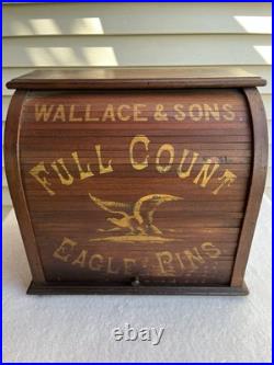 Rare 1900 Wallace & Sons Full Count Eagle Pins Store Display Rolltop -style