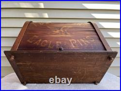 Rare 1900 Wallace & Sons Full Count Eagle Pins Store Display Rolltop -style