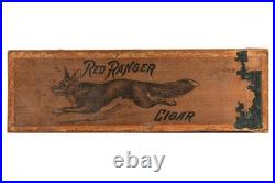 Rare 1900s Red Rangercedar store display 250 cigar box is in fair condition