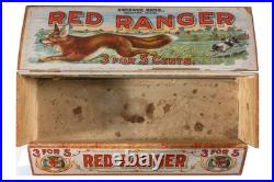 Rare 1900s Red Rangercedar store display 250 cigar box is in fair condition