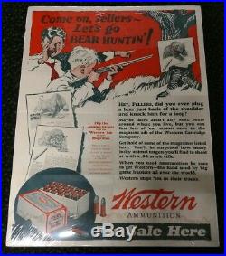 Rare 1920's Vintage Winchester Western. 22 Sign Store Display Poster 25 X 19