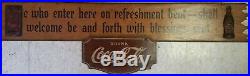 Rare 1920s-1930s Wood Coca-Cola Sign Ye who enter. Kay Store Display 39x11