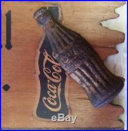 Rare 1920s-1930s Wood Coca-Cola Sign Ye who enter. Kay Store Display 39x11