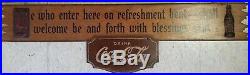 Rare 1920s-1930s Wood Coca-Cola Sign Ye who enter. Kay Store Display 39x11