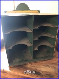 Rare 1920s Antique Woodlawn Mills Shoe Lace Service Station Display Cabinet