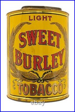 Rare 1920s Sweet Burley litho store display humidor tobacco tin in good cond