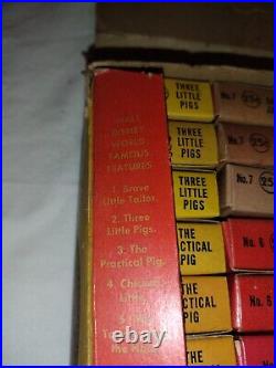 Rare 1940's Craftsmens Guild Walt Disney Film Strips Store Display Box Full