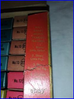 Rare 1940's Craftsmens Guild Walt Disney Film Strips Store Display Box Full