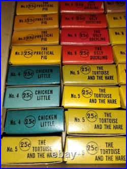Rare 1940's Craftsmens Guild Walt Disney Film Strips Store Display Box Full