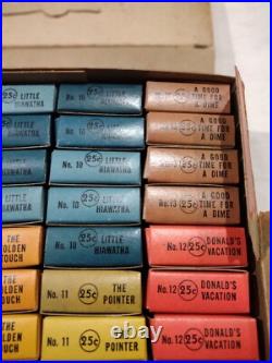 Rare 1940's Craftsmens Guild Walt Disney Film Strips Store Display Box Full