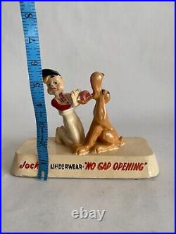 Rare 1941 Chalkware Store Display Jockey Underwear No Gap Opening. Vg+