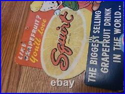 Rare 1943 Squirt soda Grapefruit Drink Store Display Advertisement Sign 15C3