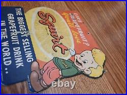 Rare 1943 Squirt soda Grapefruit Drink Store Display Advertisement Sign 15C3