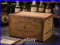 Rare 1959 Hercules Powder Co Naval Stores Resin Sample Wood Crate Hattiesburg