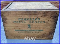 Rare 1959 Hercules Powder Co Naval Stores Resin Sample Wood Crate Hattiesburg