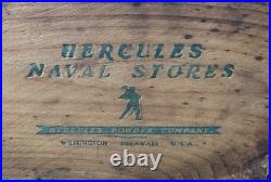 Rare 1959 Hercules Powder Co Naval Stores Resin Sample Wood Crate Hattiesburg