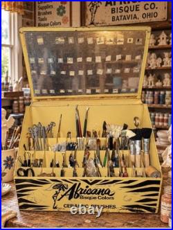 Rare 1970's Ohio Africana Bisque Colors Art Brush Store Display Cabinet 175 Pcs Rare 1970's Ohio Africana Bisque Colors Art Brush Store Display Cabinet 175 Pcs