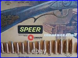 Rare 1976 Speer Ammunition Store Display Bullet Chart United States Bicentennial