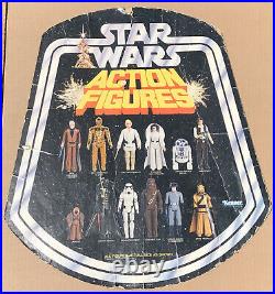 Rare 1977 Vintage Star Wars Action Figures Bell Shape Cardboard Store Display