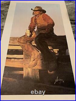 Rare 1979 Coors Beer Cowboy Store Display Print Gordon Snidow Print Poster