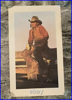 Rare 1979 Coors Beer Cowboy Store Display Print Gordon Snidow Print Poster