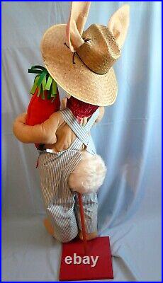 Rare 1981 Store Display 4'tall 48 Annalee Country Boy Bunny With Carrot D-60