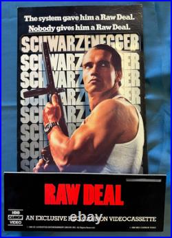 Rare 1986 RAW DEAL Promotional Movie Standee, Schwarzenegger, Store Display