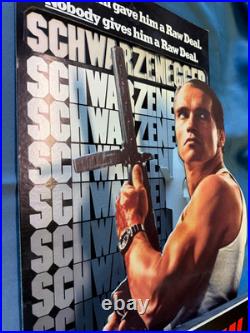 Rare 1986 RAW DEAL Promotional Movie Standee, Schwarzenegger, Store Display Rare 1986 RAW DEAL Promotional Movie Standee, Schwarzenegger, Store Display
