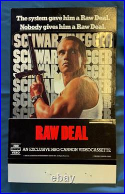 Rare 1986 RAW DEAL Promotional Movie Standee, Schwarzenegger, Store Display Rare 1986 RAW DEAL Promotional Movie Standee, Schwarzenegger, Store Display