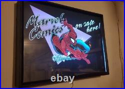 Rare 1990 MARVEL Comics Light Up Comic Book Shop Display Sign (New Lights)