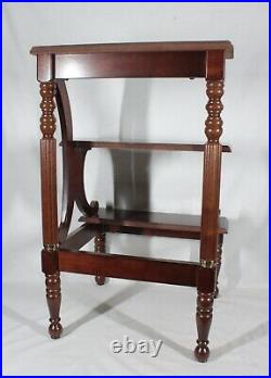 Rare 19th Century Wooden Mahogany Library Step Ladder 32 Tall New Store Display